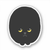 Schattigee Grappige Overstuur Staring Black Cat An Sticker (Voorkant)