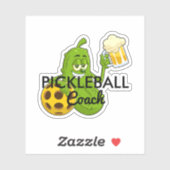 Schattigee Grappige Pickleball Coach Custom Sticker (Vel)