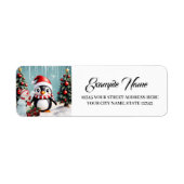 Schattigee grappige pinguïn. etiket (Voorkant)