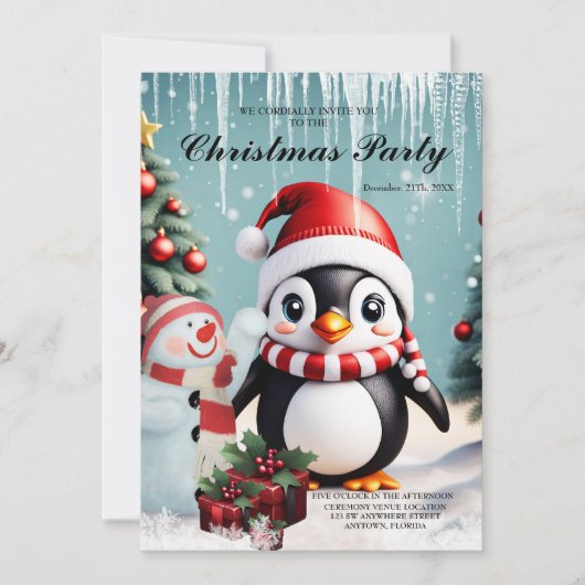 Schattigee grappige pinguïn. kaart (Voorkant)