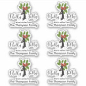 Schattigee Grappige Pinguïn Kerstcadeau Etiketten Sticker (Voorkant)