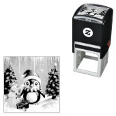 Schattigee grappige pinguïn. zelfinktende stempel (In situ)