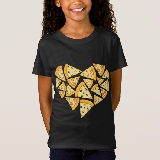 Schattigee Grappige Pizza Liefde Hart Foodie Novel T-shirt (Voorkant)