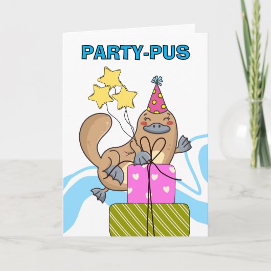 Schattigee Grappige Platypus Verjaardag Partypus Kaart (Voorkant)