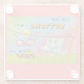 Schattigee Grappige Praten Ondergoed Hangende Kled Glazen Onderzetter (Achterkant)