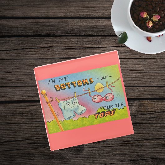 Schattigee Grappige Praten Ondergoed Hangende Kled Glazen Onderzetter