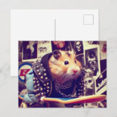 Schattigee Grappige Punk Skateboarding Hamster Briefkaart (Voorkant / Achterkant)