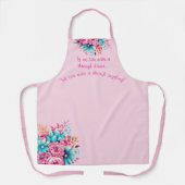 Schattigee Grappige Quote Roze & Blauwgroen Waterv Schort (Voorkant)
