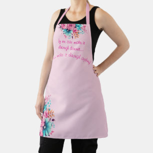 Schattigee Grappige Quote Roze & Blauwgroen Waterv Schort