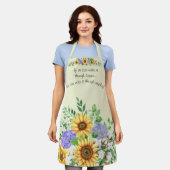 Schattigee Grappige Quote Waterverf Zonnebloem Blo Schort (Gedragen)
