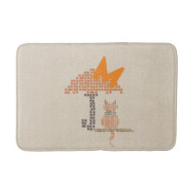 Schattigee Grappige Regenachtige Dag Cat Bath Mat