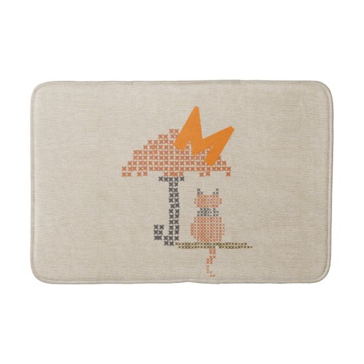Schattigee Grappige Regenachtige Dag Cat Bath Mat (Voorkant)