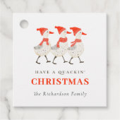 Schattigee Grappige Rode Winter Knetterende Kerst  Bedankjes Labels (Voorkant)