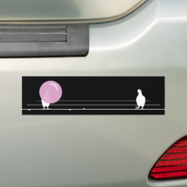 Schattigee Grappige Roze Bubble Gum Birds Op Een D Bumpersticker