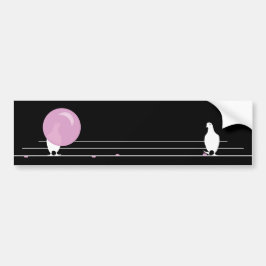 Schattigee Grappige Roze Bubble Gum Birds Op Een D Bumpersticker