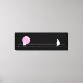 Schattigee Grappige Roze Bubble Gum Birds Op Een D Canvas Afdruk (Voorkant)