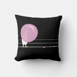 Schattigee Grappige Roze Bubble Gum Birds Op Een D Kussen