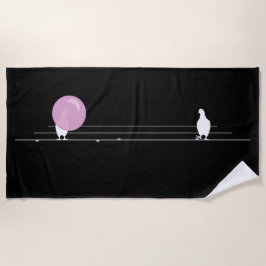 Schattigee Grappige Roze Bubble Gum Birds Op Een D Strandlaken