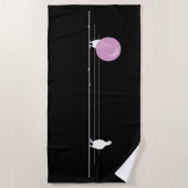 Schattigee Grappige Roze Bubble Gum Birds Op Een D Strandlaken (Voorkant)