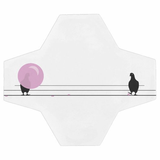 Schattigee Grappige Roze Bubble Gum Vogels Op Een  Voetbal (Enkel)