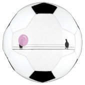 Schattigee Grappige Roze Bubble Gum Vogels Op Een  Voetbal (Voorkant)