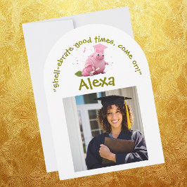 Schattigee Grappige Snail Foto Afstudeerfeest Kaart