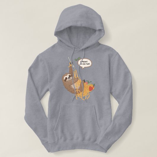 Schattigee & Grappige Spaghetti Luiaard | "Ik wild Hoodie (Design voorkant)