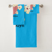 Schattigee grappige springen popcorn cartoon bad handdoek (Insitu)