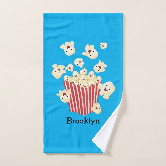 Schattigee grappige springen popcorn cartoon bad handdoek (Handdoek)