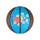Schattigee grappige springen popcorn cartoon basketbal (Verticaal)