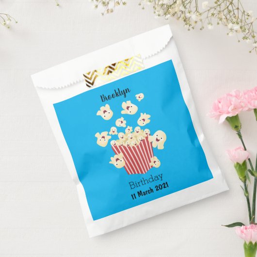 Schattigee grappige springen popcorn cartoon bedankzakje (Gezegeld)