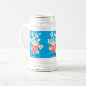 Schattigee grappige springen popcorn cartoon bierpul (Voorkant links)