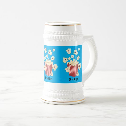 Schattigee grappige springen popcorn cartoon bierpul (Voorkant rechts)