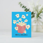 Schattigee grappige springen popcorn cartoon briefkaart (Staand voorkant)