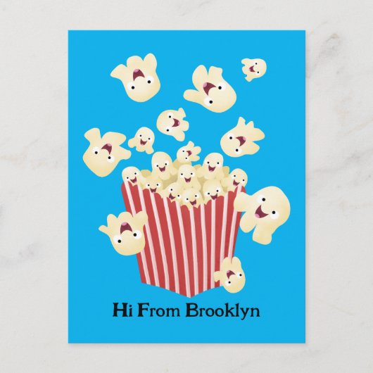 Schattigee grappige springen popcorn cartoon briefkaart (Voorkant)