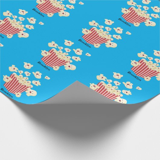 Schattigee grappige springen popcorn cartoon cadeaupapier (Hoek)