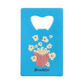 Schattigee grappige springen popcorn cartoon creditkaart flessenopener (Achterkant)