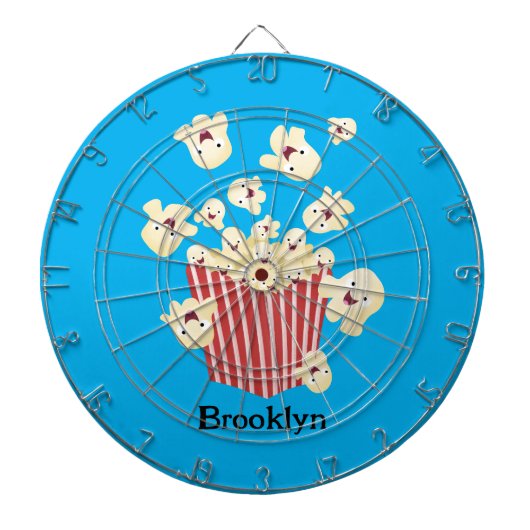 Schattigee grappige springen popcorn cartoon dartbord (Voorkant)
