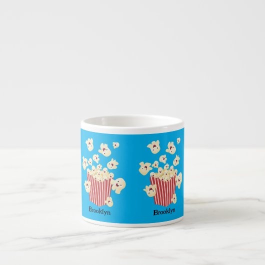 Schattigee grappige springen popcorn cartoon espresso kop (Voorkant)