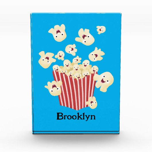 Schattigee grappige springen popcorn cartoon fotoblokken (Voorkant)