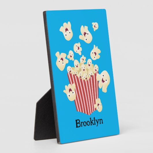 Schattigee grappige springen popcorn cartoon fotoplaat (Zijkant)