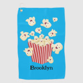 Schattigee grappige springen popcorn cartoon golfhanddoek (Voorkant)
