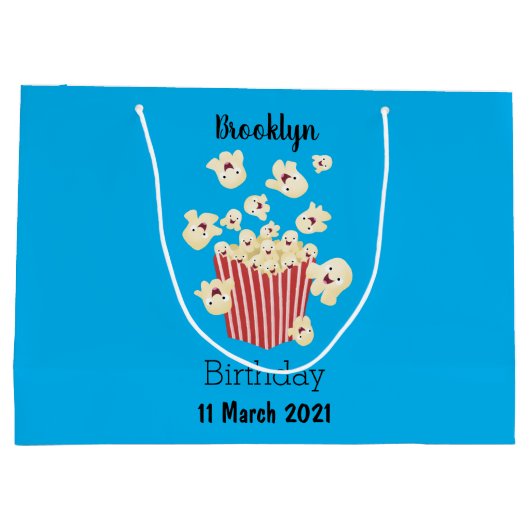 Schattigee grappige springen popcorn cartoon groot cadeauzakje (Achterkant)