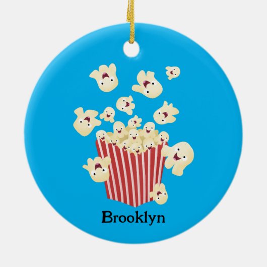 Schattigee grappige springen popcorn cartoon keramisch ornament (Achterkant)
