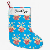 Schattigee grappige springen popcorn cartoon kleine kerstsok (Voorkant)