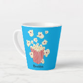 Schattigee grappige springen popcorn cartoon latte mok (Linkerhoek)