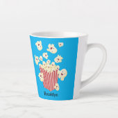 Schattigee grappige springen popcorn cartoon latte mok (Rechts)