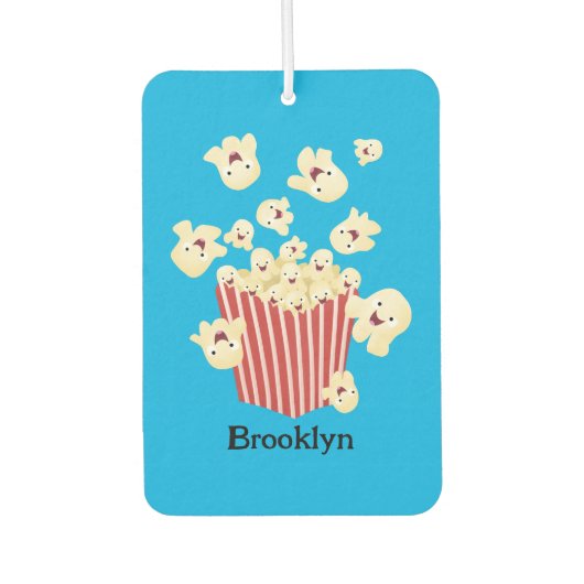 Schattigee grappige springen popcorn cartoon luchtverfrisser (Voorkant)