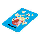 Schattigee grappige springen popcorn cartoon magneet (Linkerzijde)