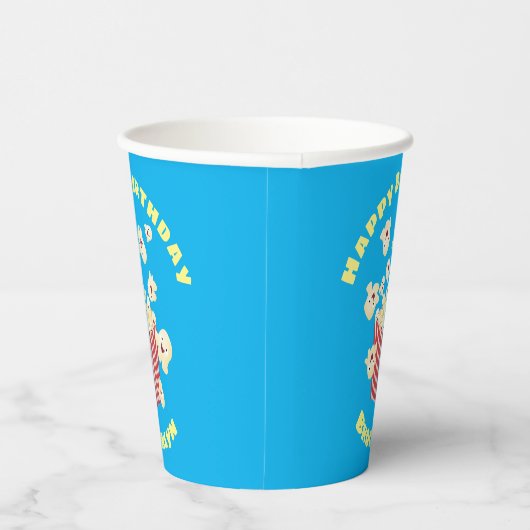 Schattigee grappige springen popcorn cartoon papieren bekers (Rechts)